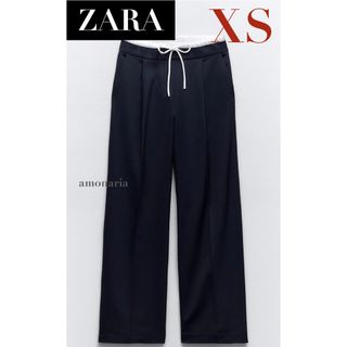 ザラ(ZARA)の【4/17迄限定出品＊新品】ZARA WIDE-LEGパンツダブルウエストバンド(カジュアルパンツ)