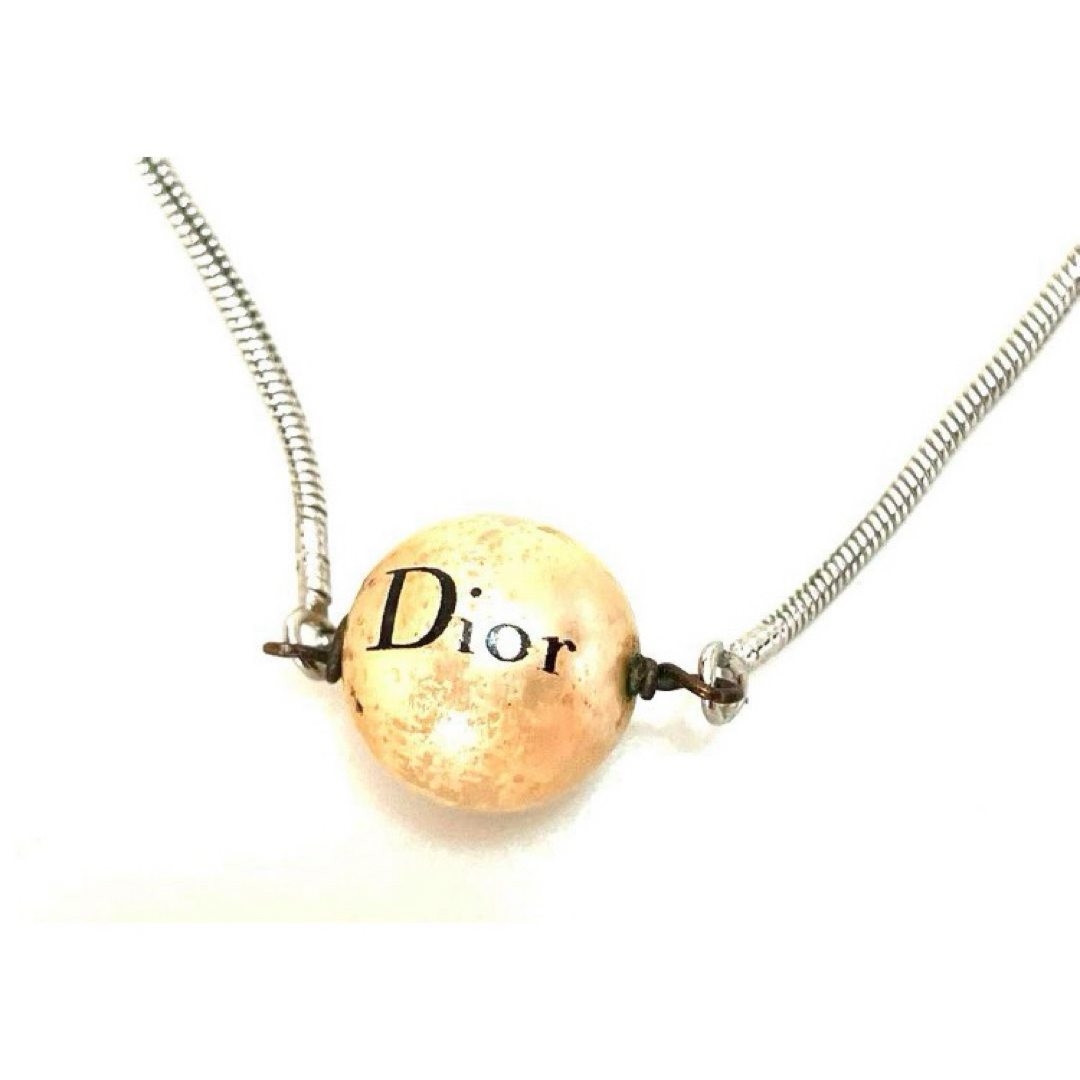 Christian Dior(クリスチャンディオール)の★Dior★ヴィンテージ ネックレス チョーカー フェイクパール ロゴ入り レディースのアクセサリー(ネックレス)の商品写真