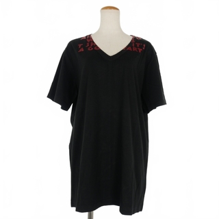 マルタンマルジェラ(Maison Martin Margiela)のメゾンマルジェラ エイズTシャツ カットソー 半袖 ラメプリント L 黒(Tシャツ(半袖/袖なし))