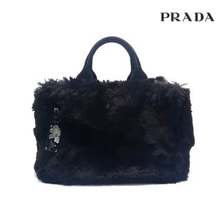 プラダ(PRADA)のプラダ PRADA ファー スエード トート ハンドバッグ(ハンドバッグ)