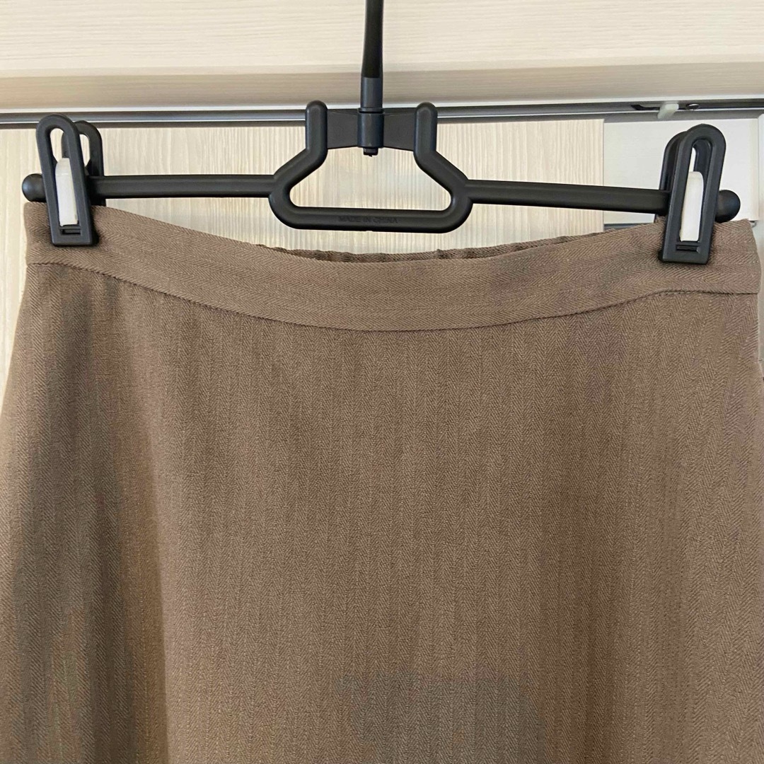 URBAN RESEARCH DOORS(アーバンリサーチドアーズ)のURBAN RESEARCH DOORS ヘリンボーンフレアスカート　ブラウン レディースのスカート(ロングスカート)の商品写真