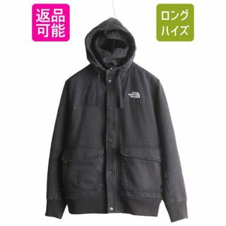 ザノースフェイス(THE NORTH FACE)のUS企画 ノースフェイス フルジップ フェイスマスク付き スウェット フード パーカー ジャケット メンズ M 古着 The North Face ブルゾン 黒(ブルゾン)