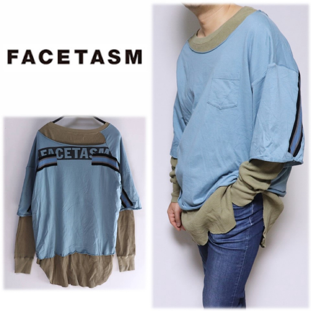 FACETASM(ファセッタズム)の《ファセッタズム》新品 ビッグロゴ アシンメトリーレイヤードシャツ 5(XXL) メンズのトップス(シャツ)の商品写真