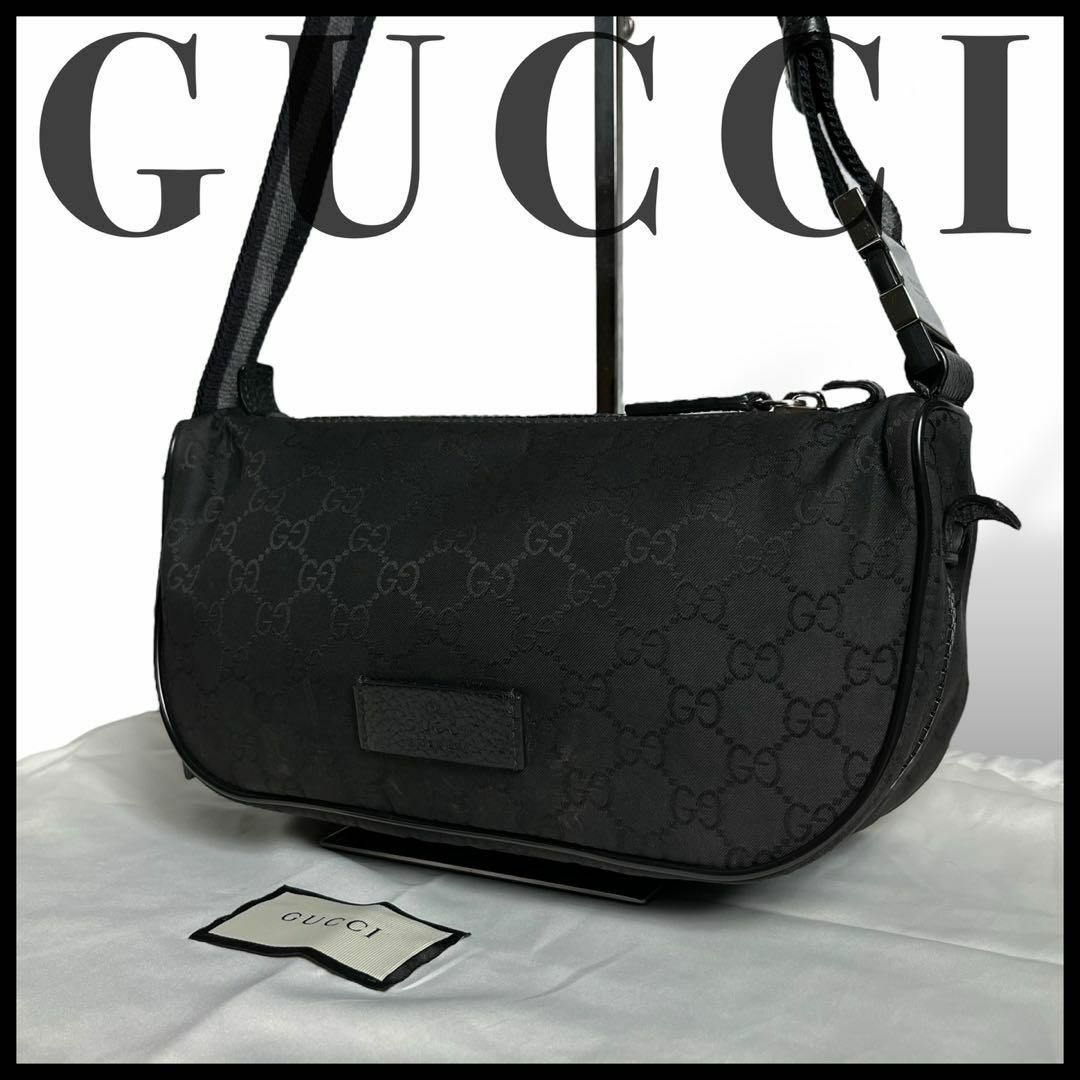 Gucci(グッチ)の極美品✨GUCCI ウエストバッグ ボディバッグ GG ナイロン ブラック　袋付 メンズのバッグ(ボディーバッグ)の商品写真