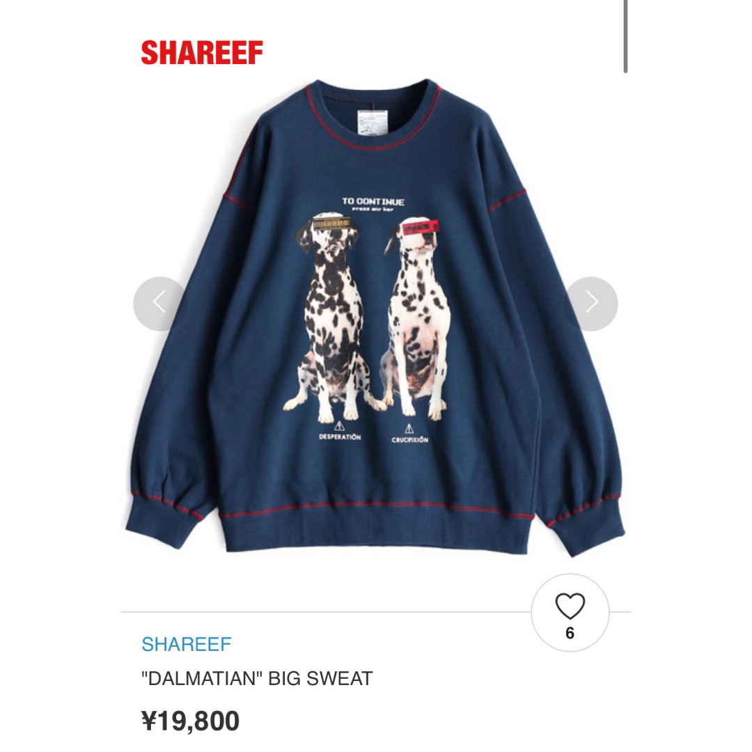 SHAREEF - 【人気】SHAREEF シャリーフ “DALMATIAN” BIG SWEATの通販