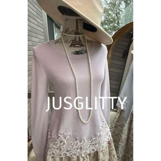 ジャスグリッティー(JUSGLITTY)の綺麗なお姉さんのジャスグリッティレースデザインニットトップス(ニット/セーター)