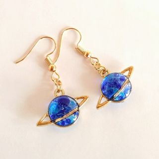 土星のピアス(琉球ガラス)(ピアス)