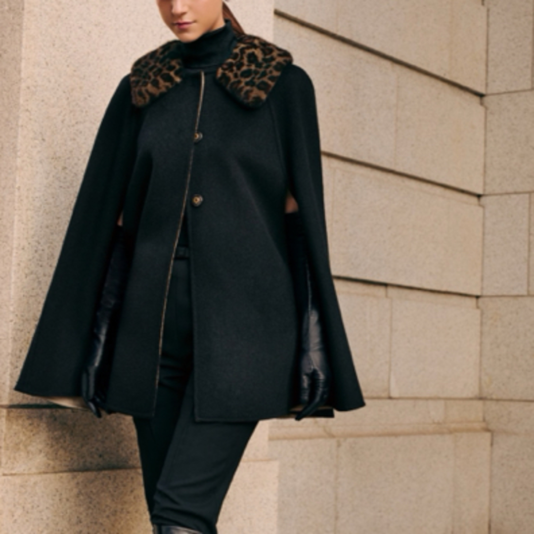FOXEY - フォクシー ファー付き リバーシブル カシミア ケープ FOXEY - フォクシー ファー付き リバーシブル カシミア ケープ