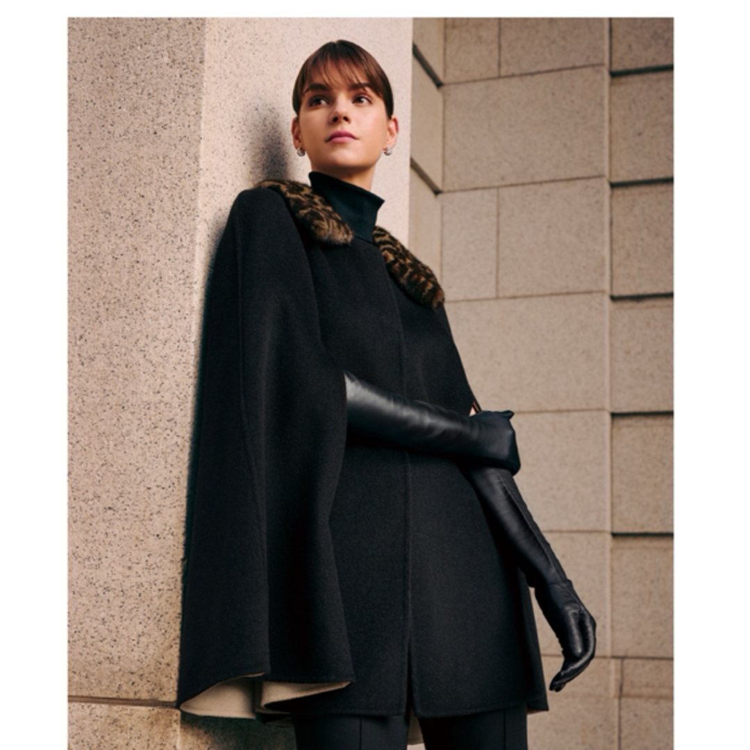 FOXEY - フォクシー ファー付き リバーシブル カシミア ケープ FOXEY - フォクシー ファー付き リバーシブル カシミア ケープ