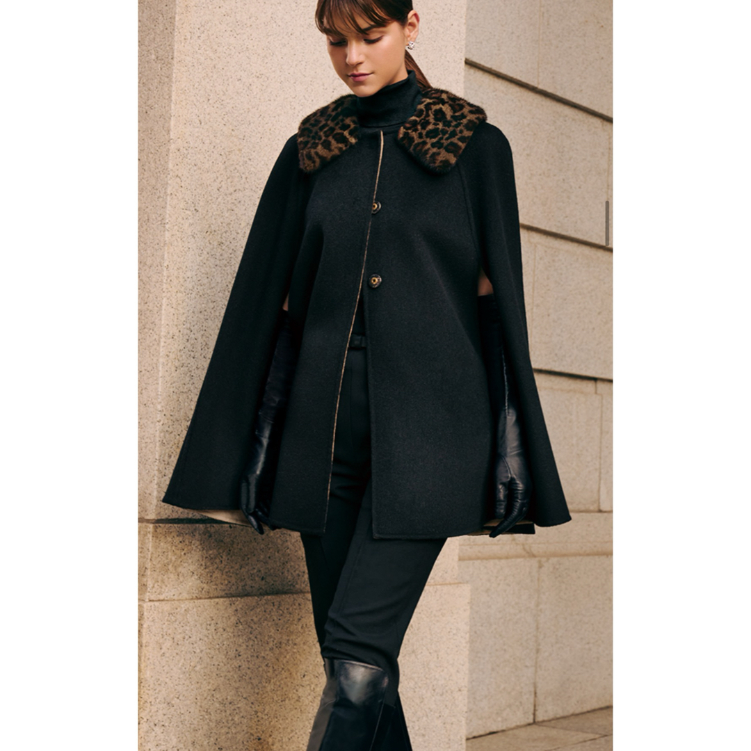 FOXEY - フォクシー ファー付き リバーシブル カシミア ケープ FOXEY - フォクシー ファー付き リバーシブル カシミア ケープ