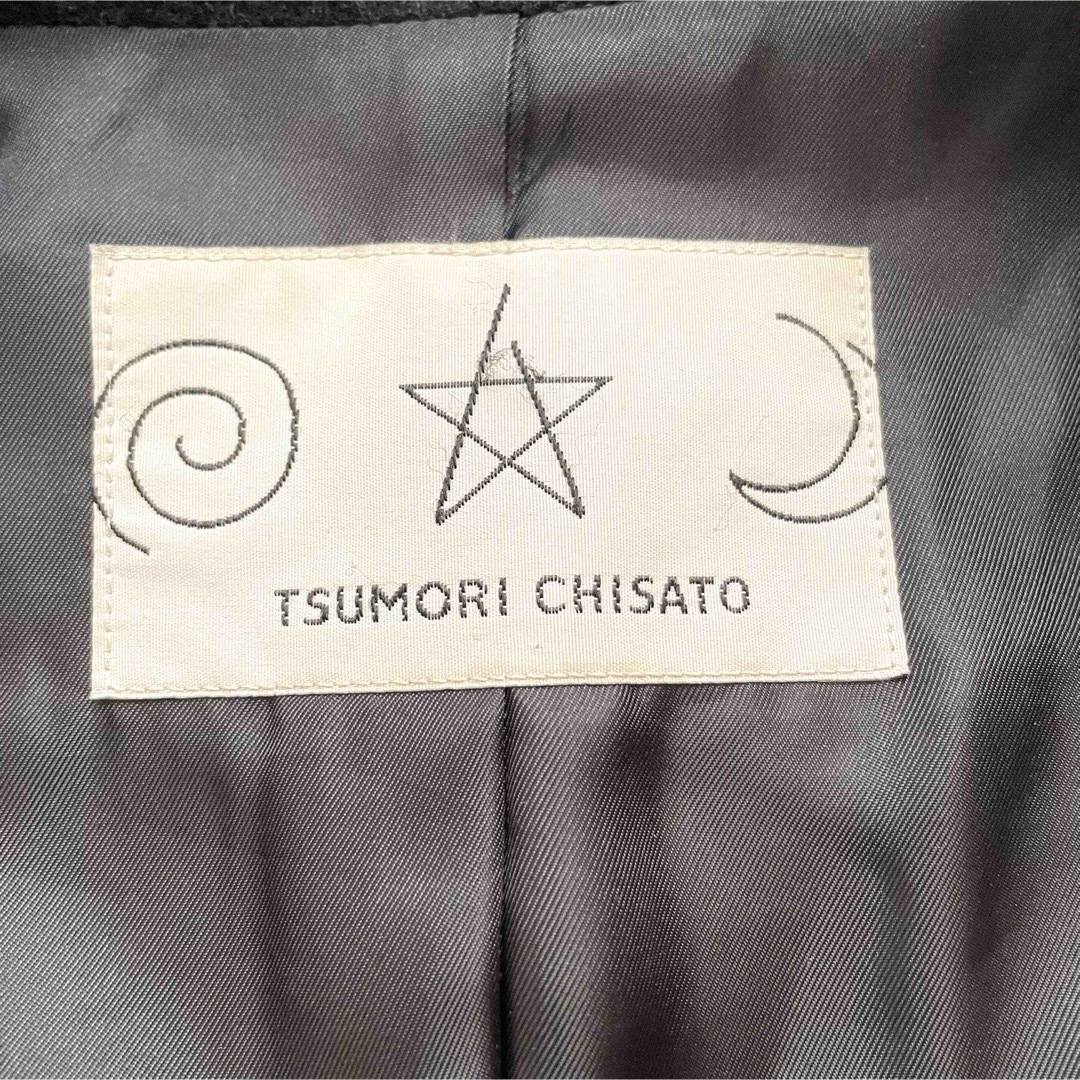 TSUMORI CHISATO(ツモリチサト)の【大人気】ツモリチサト　ステンカラーウールコート　ベルデット　黒 レディースのジャケット/アウター(ロングコート)の商品写真