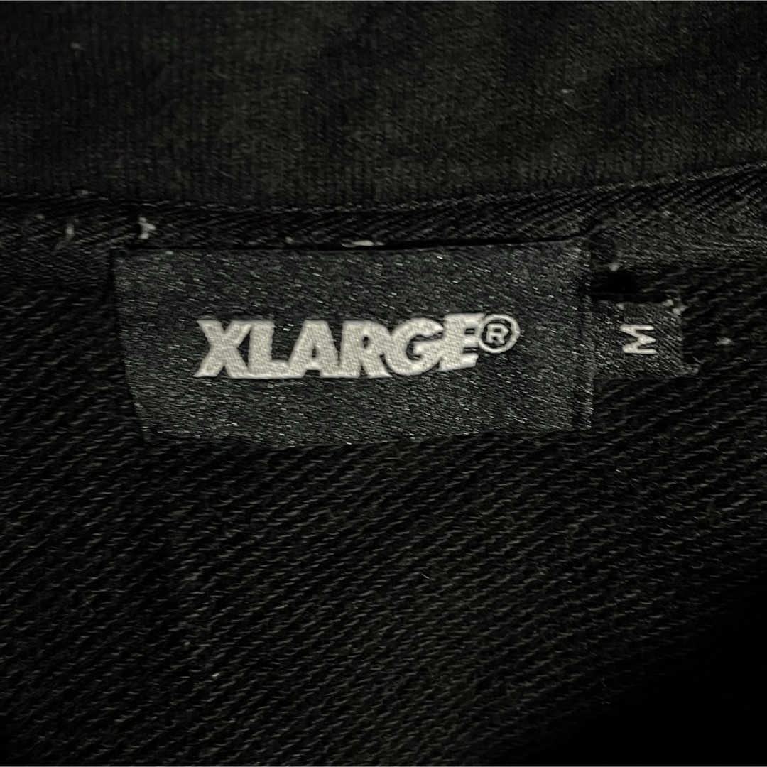 XLARGE(エクストララージ)の【希少デザイン】エクストララージ ビックロゴ刺繍 ハーフジップ スウェット 黒 メンズのトップス(スウェット)の商品写真