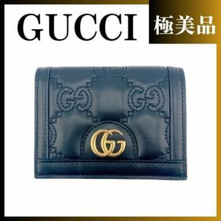 グッチ(Gucci)のグッチ 二つ折り財布 コンパクトウォレット レザー GGマトラッセ 723786(財布)