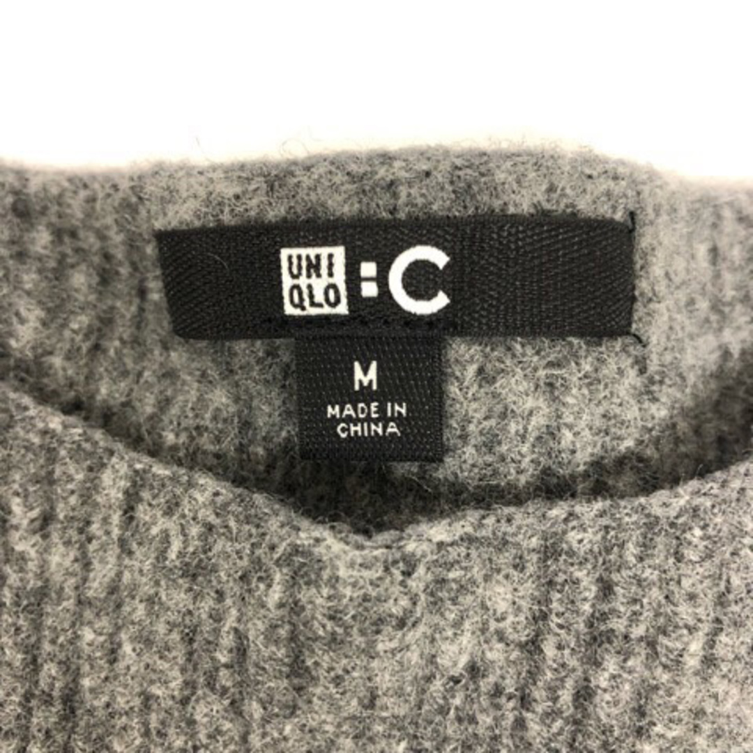 UNIQLO(ユニクロ)のユニクロ C ワンピース ニットワンピース リブ 袖スリット 膝丈 M グレー レディースのワンピース(その他)の商品写真