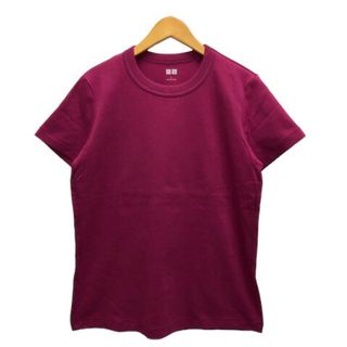 ユニクロ(UNIQLO)のユニクロ トップス Tシャツ カットソー 綿 半袖 L 桃 ※MZ レディース(その他)