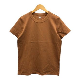 ユニクロ(UNIQLO)のユニクロ トップス Tシャツ カットソー 綿 半袖 M 茶 ※MZ レディース(その他)