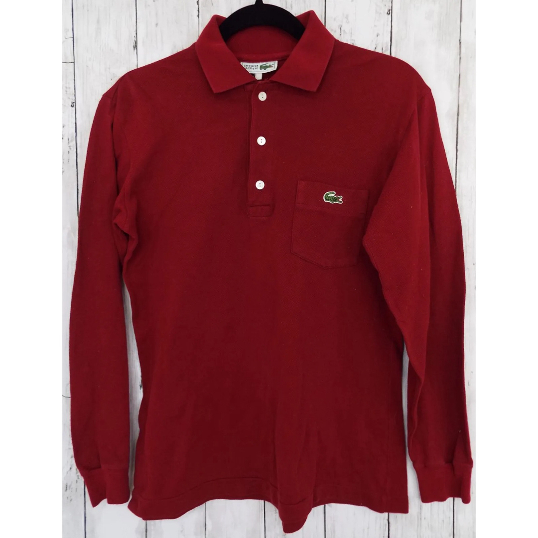 LACOSTE(ラコステ)のCHEMISE LACOSTE ラコステ クラシック 長袖ポロシャツ 赤 レッド メンズのトップス(ポロシャツ)の商品写真