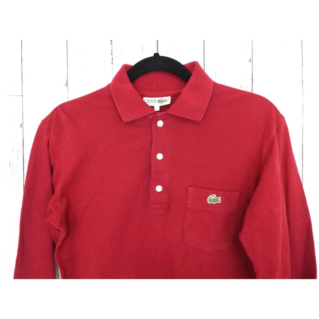 LACOSTE(ラコステ)のCHEMISE LACOSTE ラコステ クラシック 長袖ポロシャツ 赤 レッド メンズのトップス(ポロシャツ)の商品写真