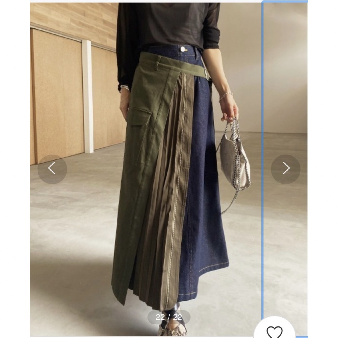 Ameri VINTAGE(アメリヴィンテージ)の❤️アメリヴィンテージ　MILITALY DOCKING DENIM SKIRT レディースのスカート(ロングスカート)の商品写真