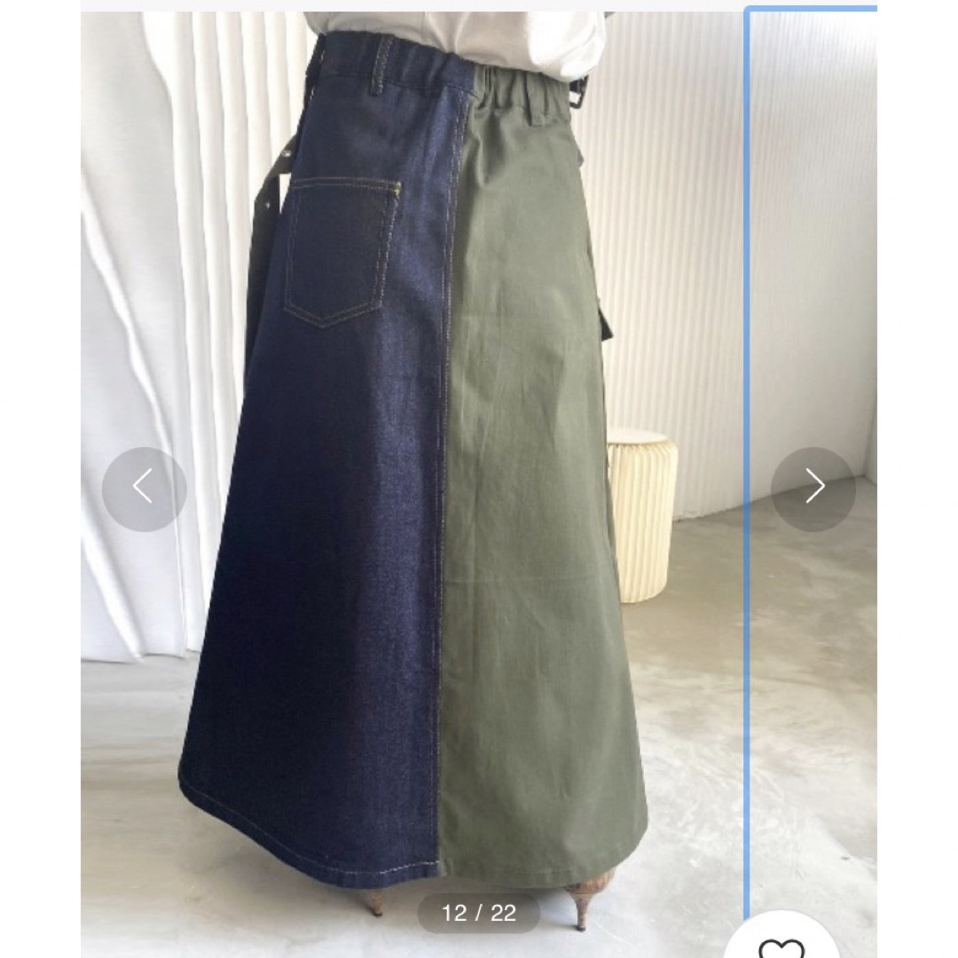 Ameri VINTAGE(アメリヴィンテージ)の❤️アメリヴィンテージ　MILITALY DOCKING DENIM SKIRT レディースのスカート(ロングスカート)の商品写真