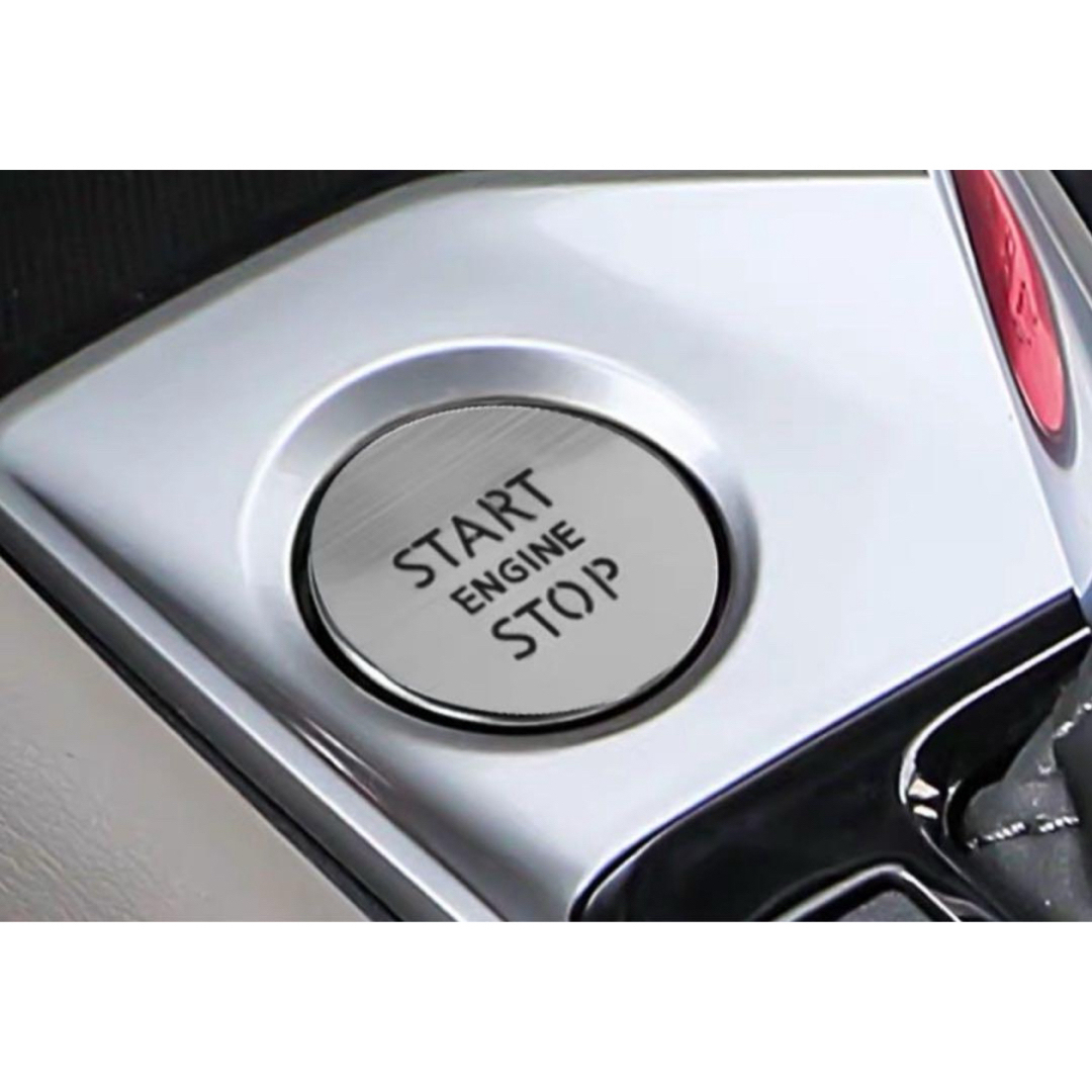 新品　　日産 セレナ ハンドブレーキボタンカバースタートボタンステッカーシルバー 自動車/バイクの自動車(車種別パーツ)の商品写真