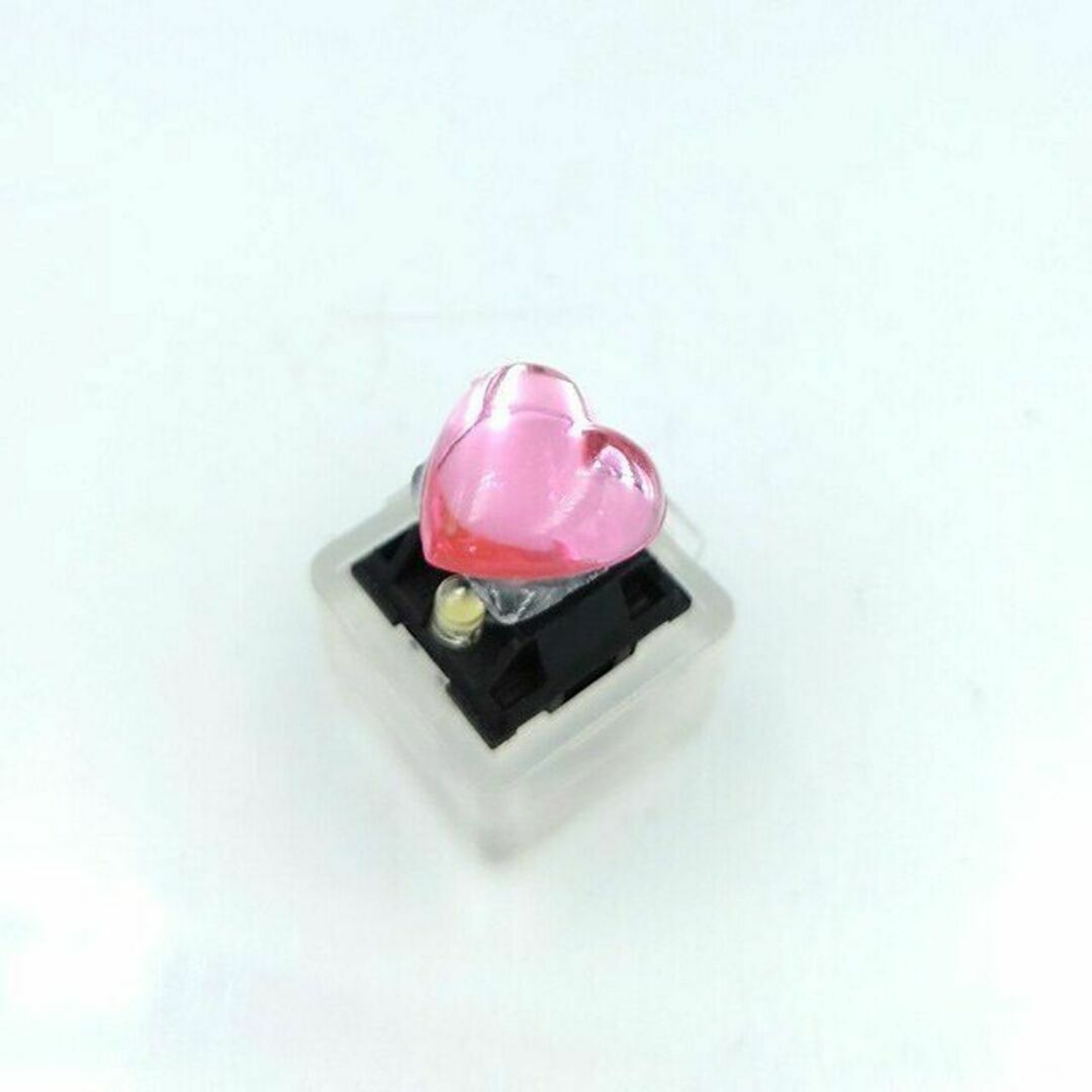 自作キーキャップ　ぷっくりハート　薄ピンク　キートップ　keycap