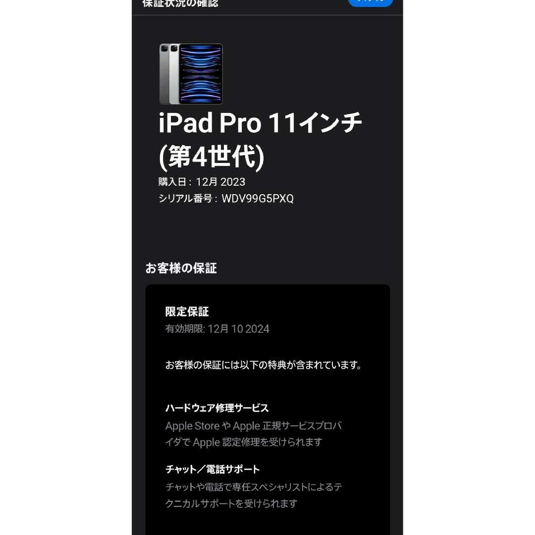 【未使用品】iPadPro 11インチ 第4世代 WiFi 256GB スマホ/家電/カメラのPC/タブレット(タブレット)の商品写真