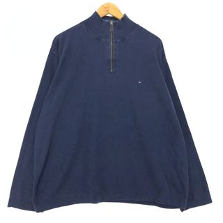 トミーヒルフィガー(TOMMY HILFIGER)の古着 90年代 トミーヒルフィガー TOMMY HILFIGER コットンニットハーフジップセーター メンズXL /eaa420163(ニット/セーター)