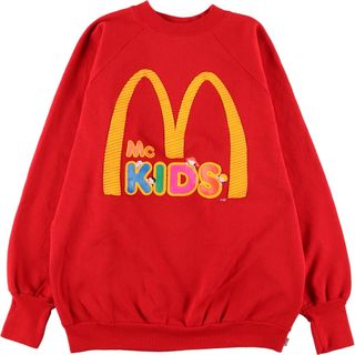 古着 90年代 LOGO7 McDonald's KIDS プリントスウェットシャツ トレーナー USA製 LARGE レディースL クルーネック(丸首) /eaa420681(トレーナー/スウェット)