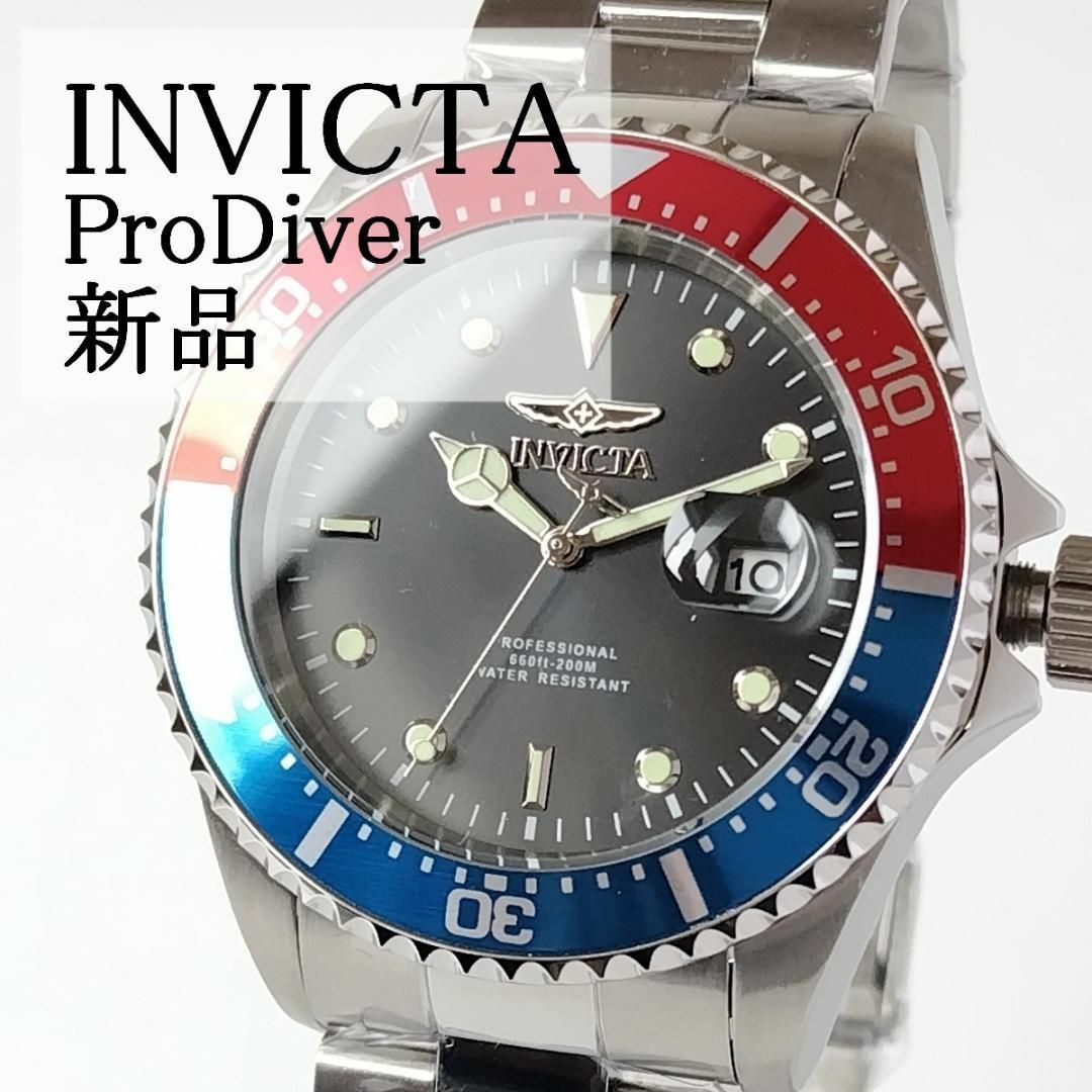 INVICTA(インビクタ)のブルーレッド新品ペプシカンINVICTAメンズ腕時計カレンダー日付３針 赤青 メンズの時計(腕時計(アナログ))の商品写真