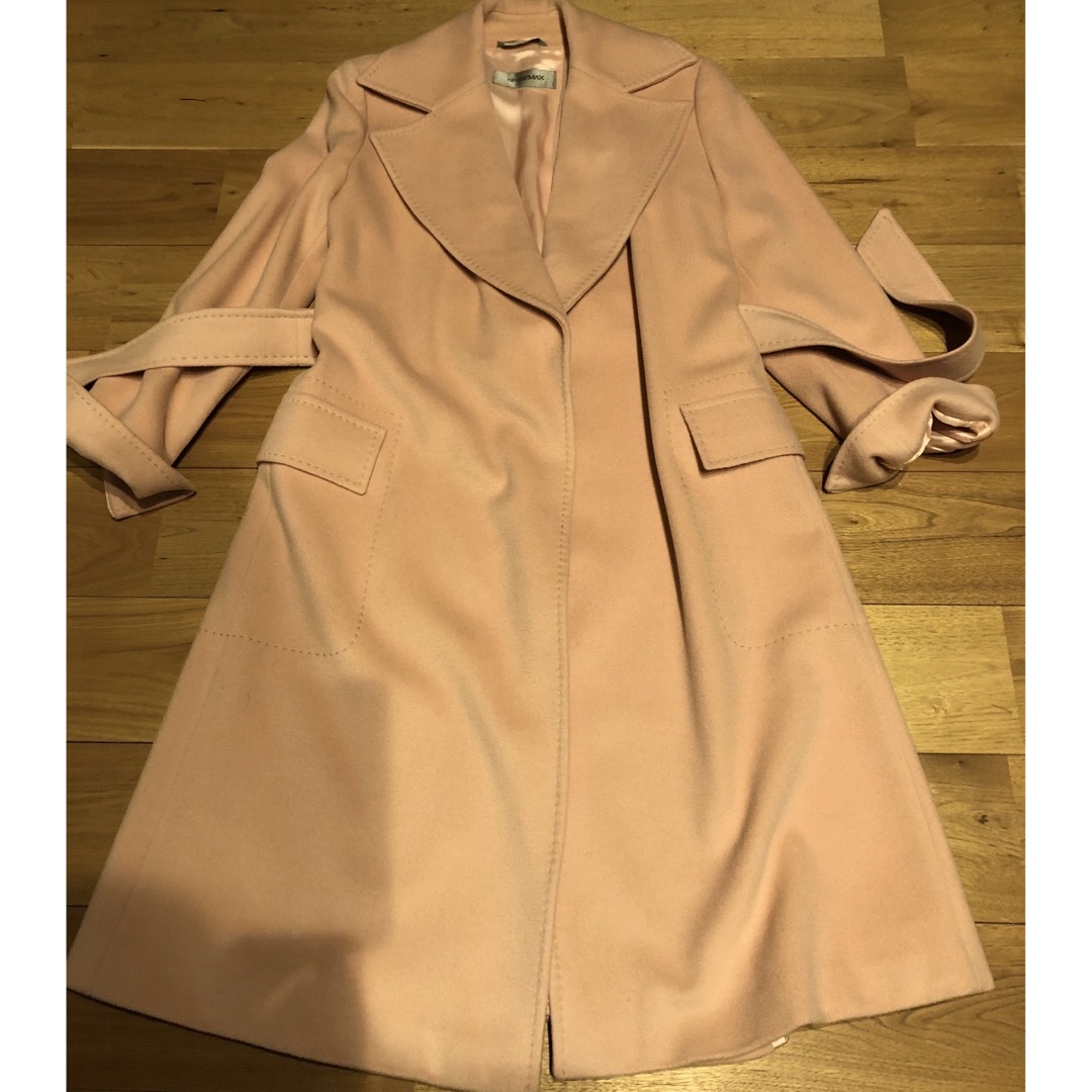 Max Mara(マックスマーラ)のマックスマーラ　SPORTMAX ベルデッドコート ピンク カシミヤウール  レディースのジャケット/アウター(チェスターコート)の商品写真