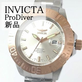 インビクタ(INVICTA)のゴールドシルバー新品INVICTAメンズ腕時計３針カレンダー日付かっこいい箱付(腕時計(アナログ))