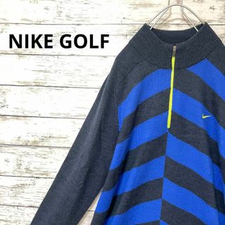 ナイキ(NIKE)のNIKE GOLF ハーフジップセーター ロゴ 刺繍 アシンメトリー 人気(ニット/セーター)