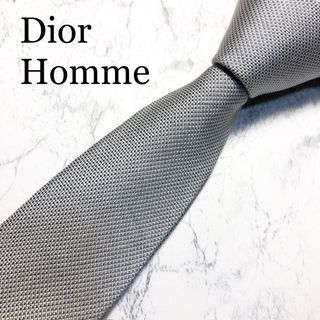 ディオールオム(DIOR HOMME)のDIOR HOMME ネクタイ　シルバー　ソリッド　ナロータイ(ネクタイ)