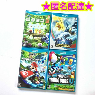 ウィーユー(Wii U)のピクミン3 ポッ拳 マリオカート8 NEWスーパーマリオブラザーズU 4点セット(家庭用ゲームソフト)