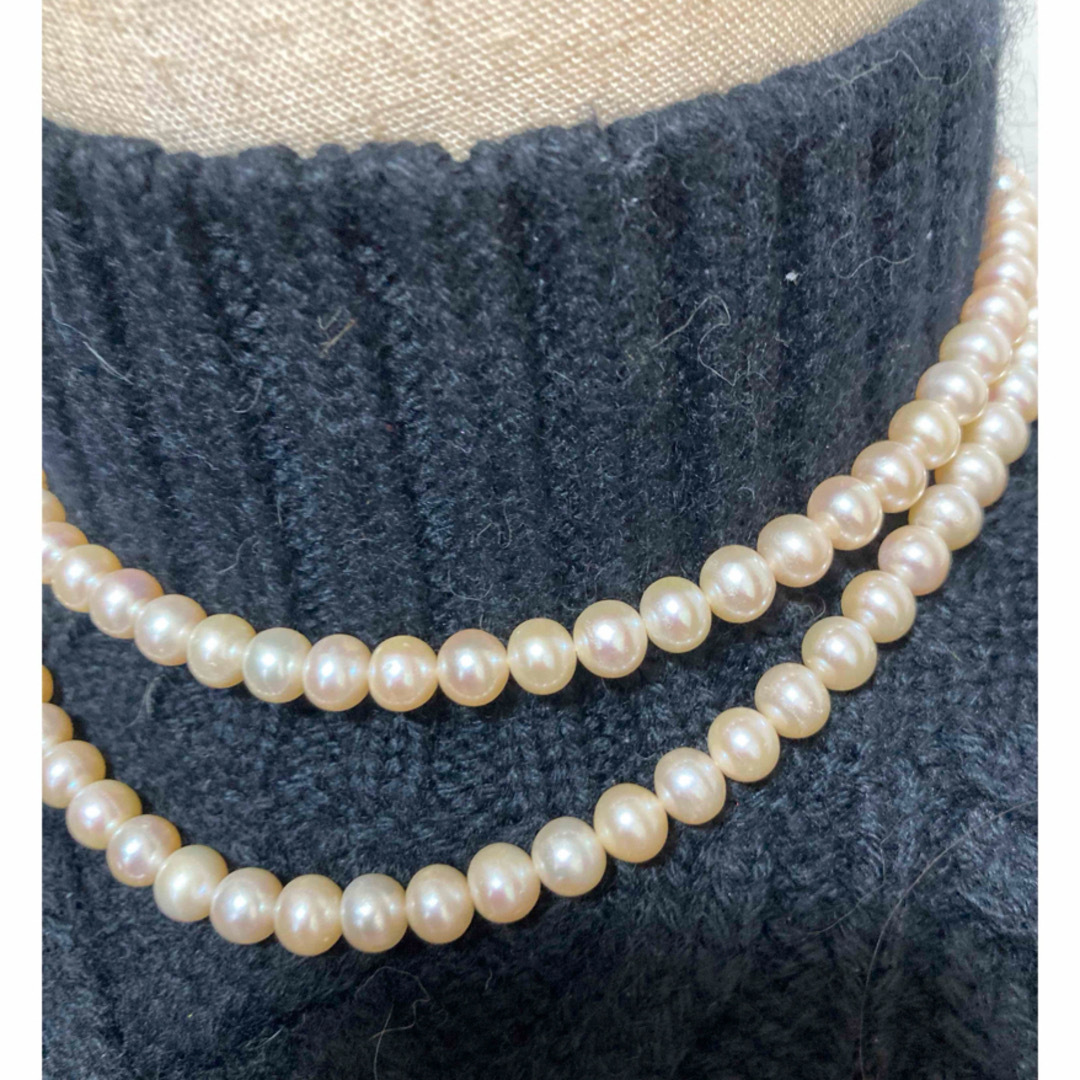 値下げ！本真珠２連ネックレス レディースのアクセサリー(ネックレス)の商品写真
