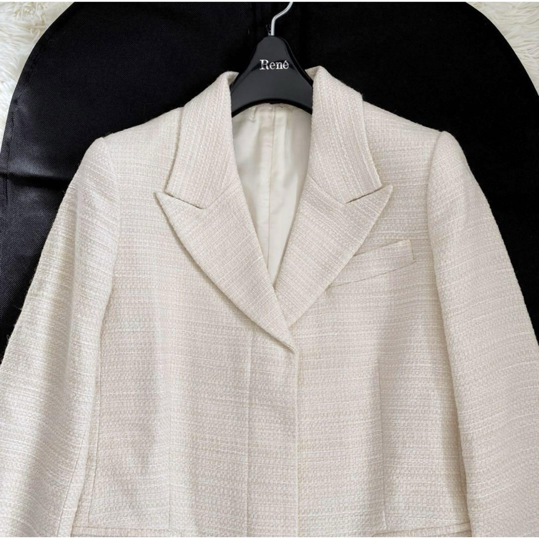 theory(セオリー)のセオリー ラメツイード チェスターコート ロング アルパカ混 ウール 日本製 レディースのジャケット/アウター(チェスターコート)の商品写真