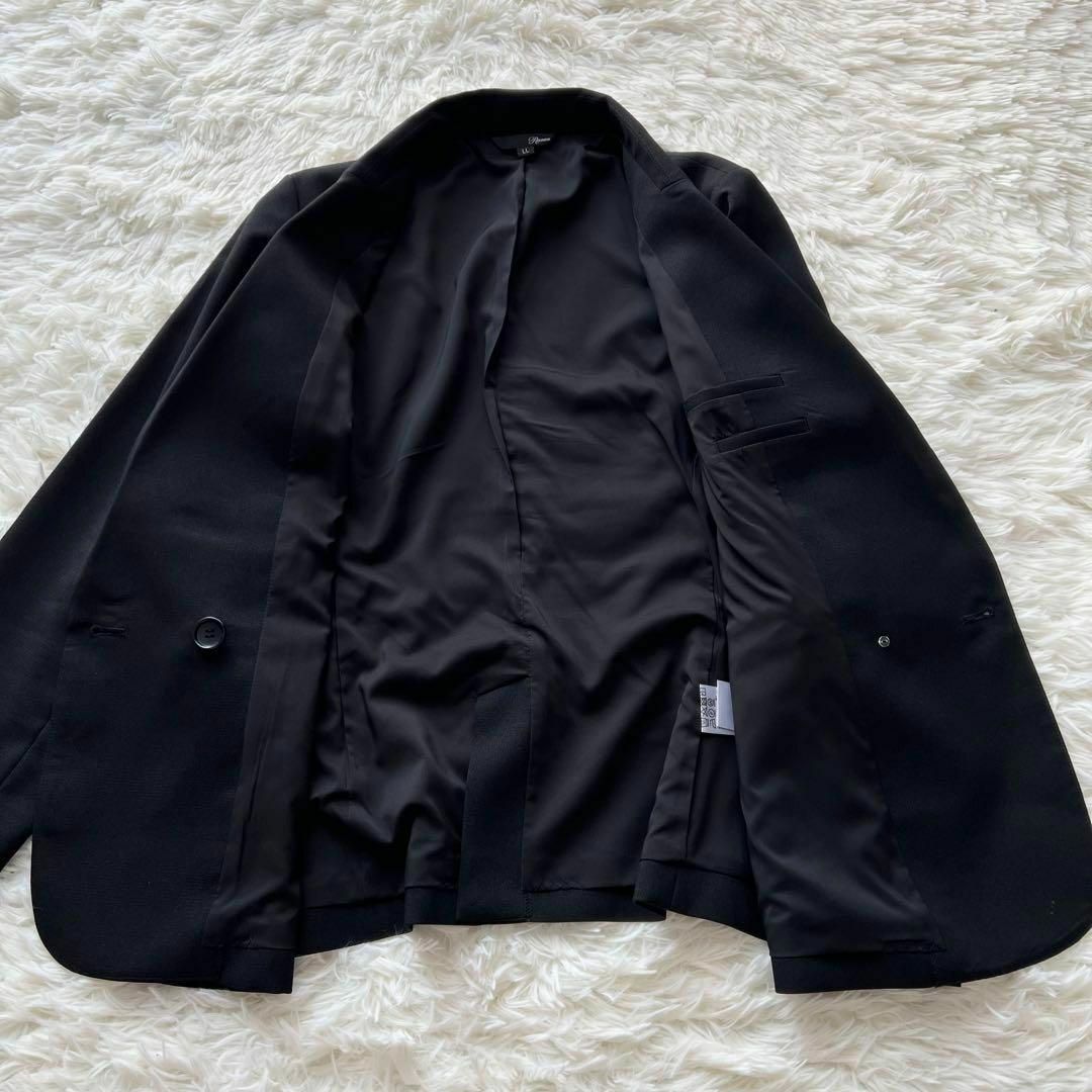 Ranan(ラナン)のラナン 洗える ダブルブレストテーラードジャケット 黒 XL 卒業 オフィス レディースのジャケット/アウター(テーラードジャケット)の商品写真