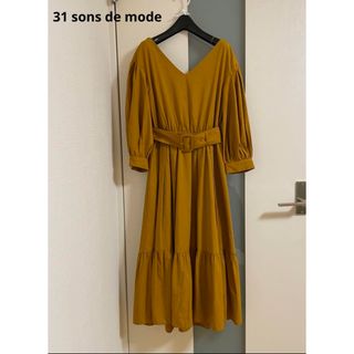 トランテアンソンドゥモード(31 Sons de mode)の31 sons de mode Vネック ロングワンピース　エレガント(ロングワンピース/マキシワンピース)