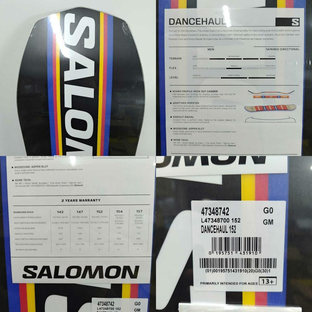 SALOMON(サロモン)の【未使用】サロモン DANCEHAUL スノーボード ダンスホール パウダー ビックマウンテン カービング 152cm SALOMON 23-24モデル スポーツ/アウトドアのスノーボード(ボード)の商品写真