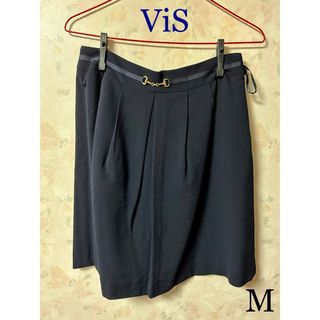 ヴィス(ViS)のVIS ビス 膝丈スカート　紺　M(ひざ丈スカート)