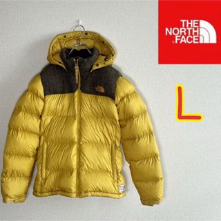 ザノースフェイス(THE NORTH FACE)のノースフェイス　ハリスツイードダウン　700フィル　イエロー　レディースＬ(ダウンジャケット)