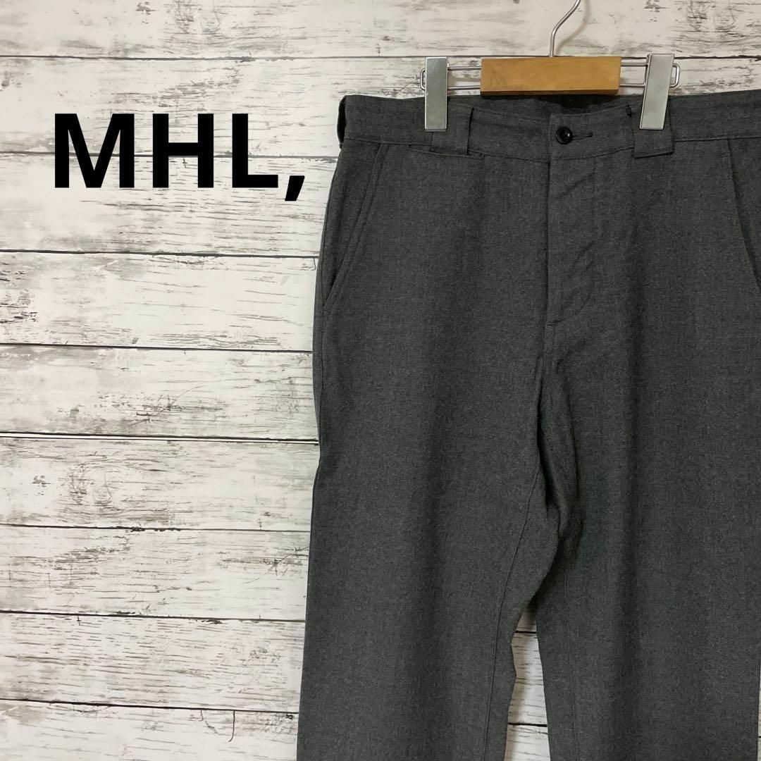 MHL.(エムエイチエル)のMHL, ウールパンツ シンプル グレー 定番 人気 メンズのパンツ(その他)の商品写真