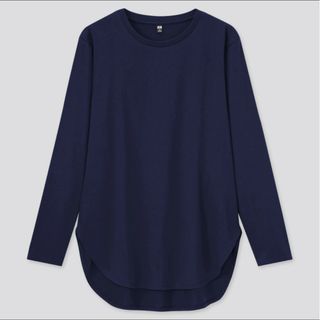 ユニクロ(UNIQLO)のUNIQLO コットンロングシャツテールT（長袖）(Tシャツ(長袖/七分))