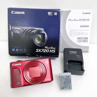 キヤノン(Canon)の箱付 良品 Canon コンパクトデジカメ SX720HS レッド(コンパクトデジタルカメラ)