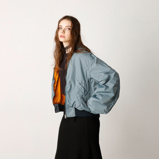オンラインストア買取 MOUSSY OS DRAWSTRING MA-1 ブルゾン ネイビー