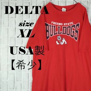 【希少◎送料】 US古着 カレッジロゴ フットボールプリント Tシャツ XL(Tシャツ/カットソー(半袖/袖なし))