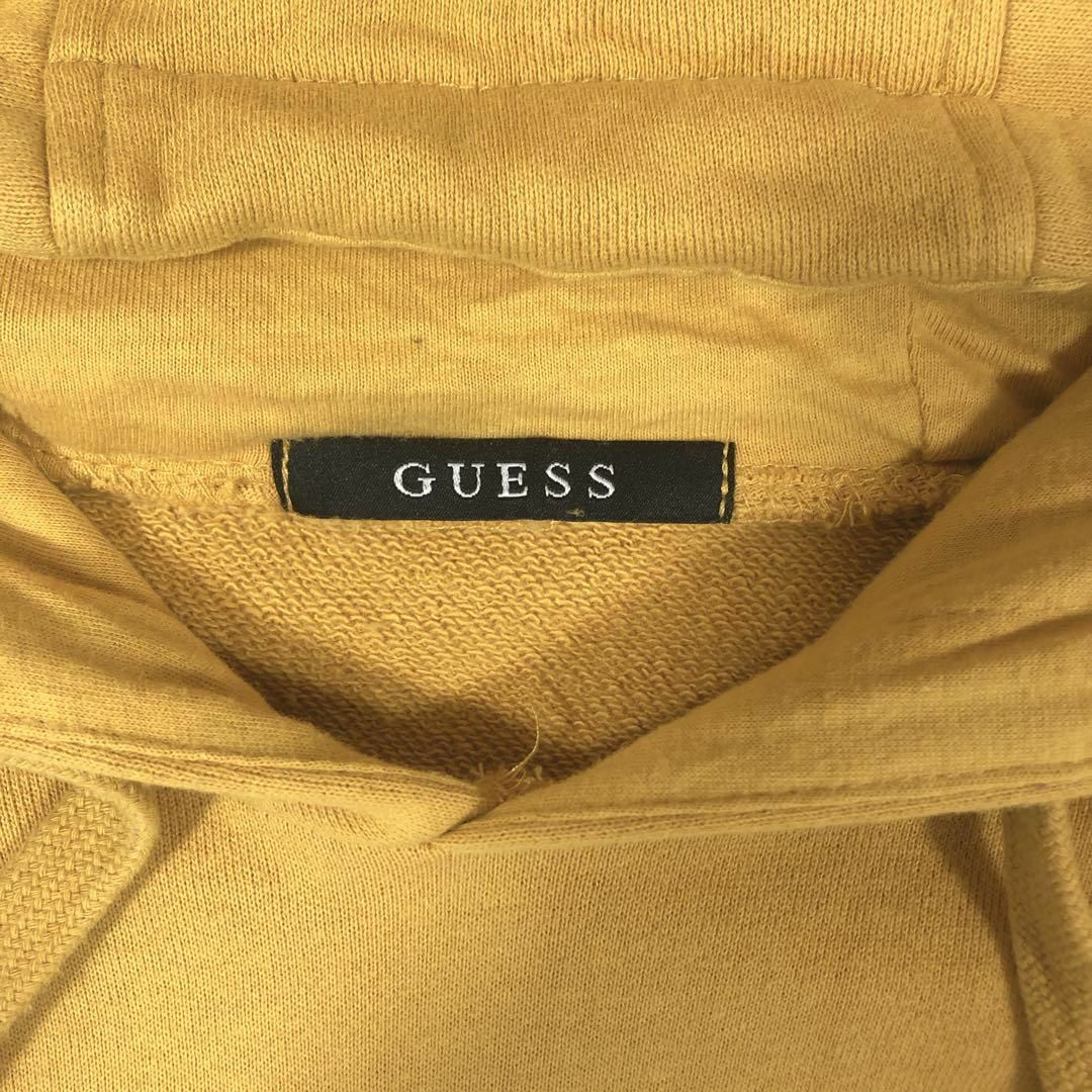 GUESS(ゲス)のGUESS ゲス　パーカー　ビッグロゴ　イエロー　黄色　綿　Mサイズ メンズのトップス(パーカー)の商品写真