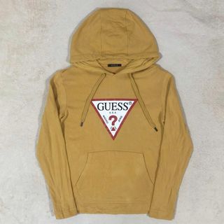 ゲス(GUESS)のGUESS ゲス　パーカー　ビッグロゴ　イエロー　黄色　綿　Mサイズ(パーカー)