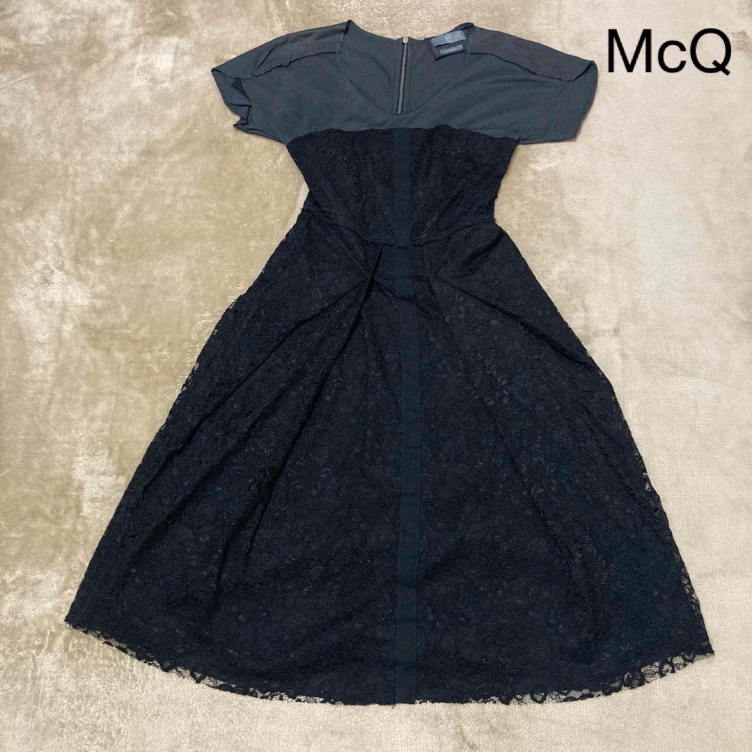 Alexander McQueen(アレキサンダーマックイーン)のMcQ Alexander McQueen レース 柄 ワンピース レディースのワンピース(ひざ丈ワンピース)の商品写真